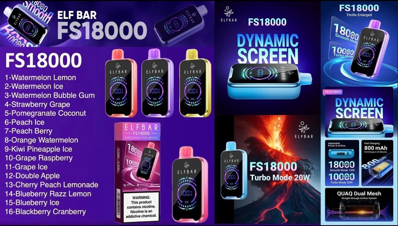 ELFBAR ES 18000 ORIGINAL (Blueberry ice)